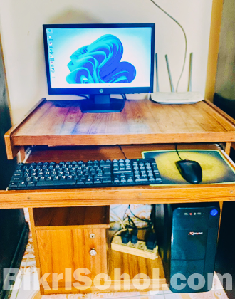 Desktop with monitor